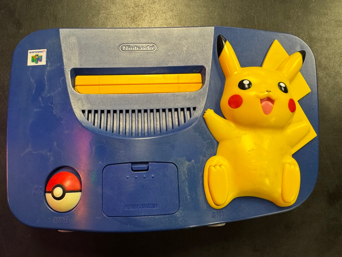 Pikachu Nintendo 64 System (Standard Blue Controller) - (Used, Cosmetic Damage) (Nintendo 64 Consoles)