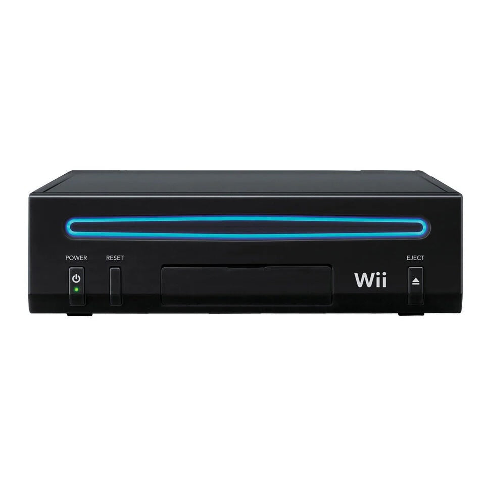 Nintendo Wii System (Black) (Non-Backwards Compatible, w/ MotionPlus Remote) - (Used, Cosmetic Damage) (Wii Consoles)