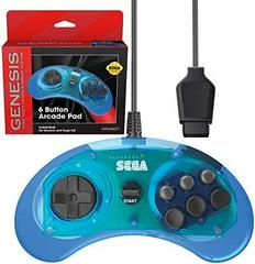 Retro-Bit Sega 6 Button Arcade Pad [Clear Blue] - (Brand New) (Sega Genesis Accessories)