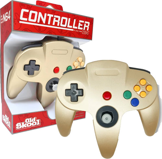 N64 Controller (Oldskool, Gold) - (Brand New) (Nintendo 64 Accessories)