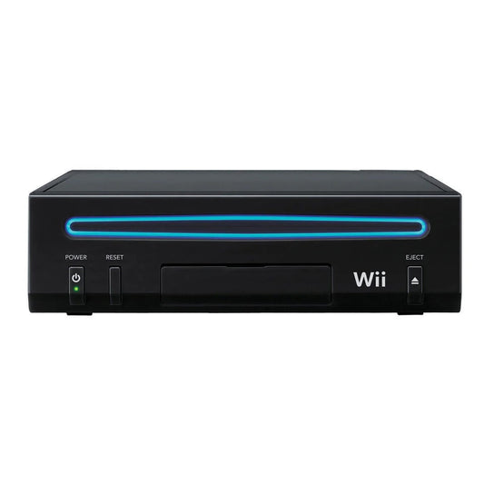 Nintendo Wii System (Black) (Non-Backwards Compatible, w/ MotionPlus Remote)  - (Used, Cosmetic Damage) (Wii Consoles)
